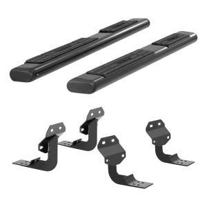 ARIES - ARIES 6" x 75" Black Aluminum Oval Side Bars, Select Ford F-Series SEMI-GLOSS BLACK POWDER COAT - 4445042 - Image 4