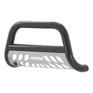 ARIES - ARIES Stealth 3" Black Stainless Bull Bar, Select Silverado, Sierra 2500, 3500 HD Black GLOSS BLACK POWDER COAT - B35-4006-3 - Image 1