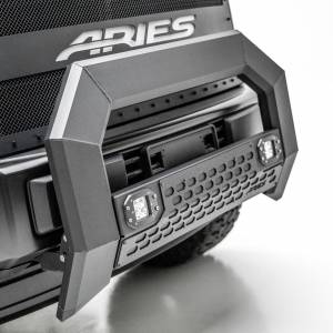 ARIES - ARIES AdvantEDGE 5-1/2" Black Aluminum Bull Bar with Lights, Select Silverado, Sierra Black CARBIDE BLACK POWDER COAT - 2164100 - Image 1