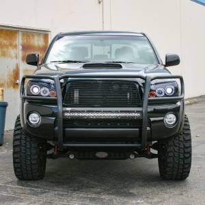 ARIES - ARIES Pro Series Black Steel Grille Guard with Light Bar, Select Toyota Tacoma Black TEXTURED BLACK POWDER COAT - 2170001 - Image 6