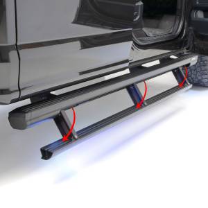 ARIES - ARIES ActionTrac 87.6" Powered Running Boards, Select Nissan Titan, XD Crew Cab CARBIDE BLACK POWDER COAT - 3047960