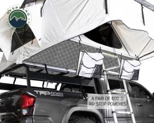 Overland Vehicle Systems - Overland Vehicle Systems Roof Top Tent Extended 3 Person Roof Top Tent With Annex White/Dark Gray Rain Fly Black Cover Nomadic Arctic - 18031926 - Image 6