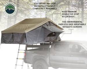 Overland Vehicle Systems - Overland Vehicle Systems Roof Top Tent 3 Person Extended Roof Top Tent Dark Gray Base With Green Rain Fly With Bonus Pack Nomadic - 18039936 - Image 2