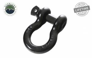 Overland Vehicle Systems - Overland Vehicle Systems Recovery Shackle 3/4 Inch 4.75 Ton Steel Gloss Black - 19019901 - Image 1