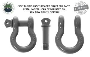 Overland Vehicle Systems - Overland Vehicle Systems Recovery Shackle 3/4 Inch 4.75 Ton Gray Universal - 19019903 - Image 2