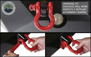 Overland Vehicle Systems - Overland Vehicle Systems Recovery Shackle 3/4 Inch 4.75 Ton Steel Gloss Red - 19019904 - Image 3