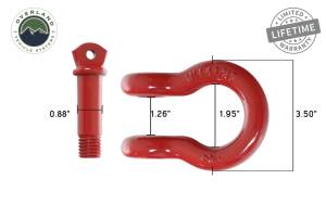 Overland Vehicle Systems - Overland Vehicle Systems Recovery Shackle 3/4 Inch 4.75 Ton Steel Gloss Red - 19019904 - Image 6