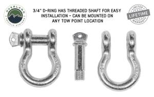 Overland Vehicle Systems - Overland Vehicle Systems Recovery Shackle 3/4 Inch 4.75 Ton Steel Zinc - 19019905 - Image 2