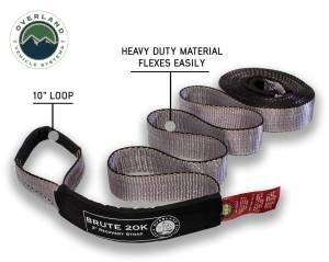 Overland Vehicle Systems - Overland Vehicle Systems Tow Strap 20,000 lb 2 Inch x 30 Foot Gray With Black Ends & Storage Bag - 19059916 - Image 4