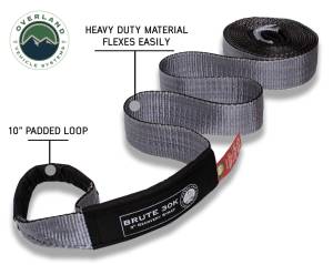 Overland Vehicle Systems - Overland Vehicle Systems Tow Strap 30,000 lb 3 Inch x 30 foot Gray With Black Ends & Storage Bag - 19069916 - Image 3