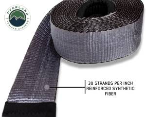 Overland Vehicle Systems - Overland Vehicle Systems Tow Strap 30,000 lb 3 Inch x 30 foot Gray With Black Ends & Storage Bag - 19069916 - Image 6