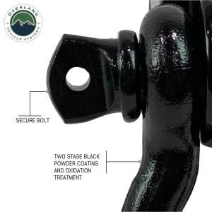 Overland Vehicle Systems - Overland Vehicle Systems Receiver Mount Recovery Shackle 3/4 Inch 4.75 Ton With Dual Hole Black Universal - 19109901 - Image 3
