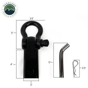Overland Vehicle Systems - Overland Vehicle Systems Receiver Mount Recovery Shackle 3/4 Inch 4.75 Ton With Dual Hole Black Universal - 19109901 - Image 7