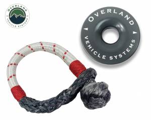 Overland Vehicle Systems 23 Inch Soft Shackle 7/16 Inch Diameterќ Combo Pack 41,000 lb and 4.0 Inch Recovery Ring - 19-4716