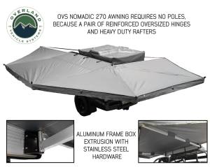 Overland Vehicle Systems - Overland Vehicle Systems Awning Tent 270 Degree Driver Side Dark Gray Cover With Black Cover Nomadic - 19519907 - Image 2