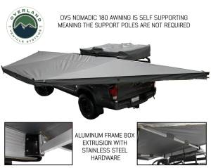 Overland Vehicle Systems - Overland Vehicle Systems Awning 180 Degree Dark Gray Cover With Black Cover Universal Nomadic - 19609907 - Image 2