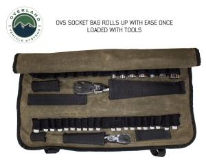 Overland Vehicle Systems - Overland Vehicle Systems Rolled Tool Bag Socket With Handle And Straps 16 Lb Waxed Canvas Universal - 21089941 - Image 5