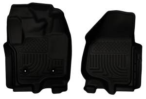 Husky Liners 12-15 Ford Super Duty Crew & Extended Cab WeatherBeater Front Row Black Floor Liners | 18701 - Image 2