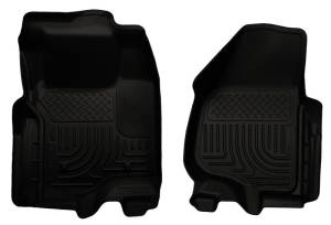 Husky Liners - Husky Liners 11-12 Ford Super Duty Crew & Extended Cab WeatherBeater Front Row Black Floor Liners | 18731 - Image 2