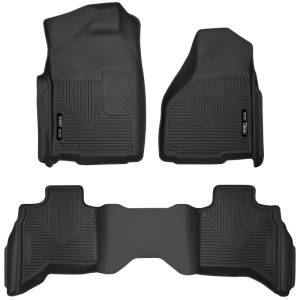 Husky Liners 10-18 Dodge Ram 1500 Quad Cab X-Act Contour Front & Second Seat Floor Liners - Black | 53628