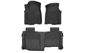 Husky Liners 19-24 Chevy Silverado1500/GMC Sierra1500 X-Act Front + 2nd Seat Floor Liner Set-Black | 53648