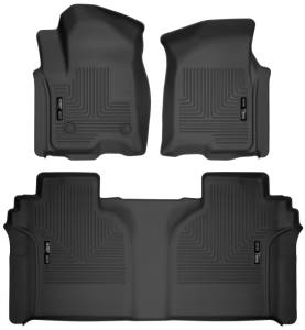 Husky Liners 19-23 Chevrolet Silverado 1500 Crew Cab WeatherBeater Blk Front & 2nd Seat Floor Liners | 94021