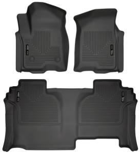 Husky Liners 19-23 GMC Sierra 1500 Double Cab Weatherbeater Black Front & 2nd Seat Floor Liners | 94031