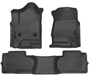 Husky Liners - Husky Liners 14 Chevrolet Silverado/GMC Sierra Dbl Cab WeatherBeater Black Front&2nd Seat Floor Line | 98241 - Image 4