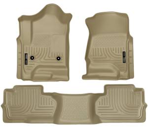 Husky Liners - Husky Liners 14 Chevrolet Silverado/GMC Sierra Dbl Cab WeatherBeater Tan Front&2nd Seat Floor Liners | 98243 - Image 4