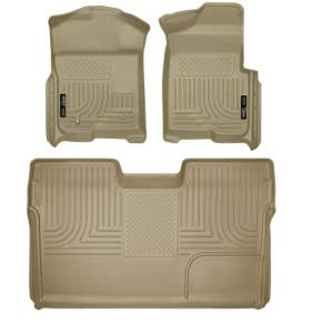 Husky Liners - Husky Liners 09-12 Ford F-150 Super Crew Cab WeatherBeater Combo Tan Floor Liners | 98333 - Image 4
