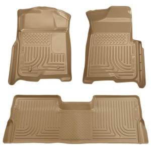 Husky Liners 08-10 Ford SD Crew Cab WeatherBeater Combo Tan Floor Liners (w/o Manual Trans Case) | 98383 - Image 4