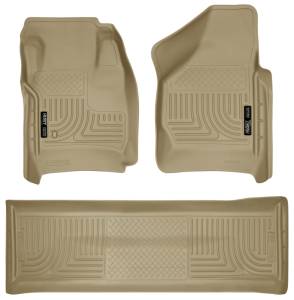 Husky Liners 08-10 Ford SD Crew Cab WeatherBeater Combo Tan Floor Liners (w/o Manual Trans Case) | 98383 - Image 5