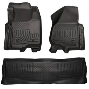 Husky Liners - Husky Liners 11-12 Ford SD Crew Cab WeatherBeater Combo Black Floor Liners (w/o Manual Trans Case) | 98711 - Image 3
