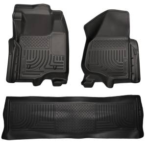 Husky Liners - Husky Liners 11-12 Ford SD Crew Cab WeatherBeater Combo Black Floor Liners (w/o Manual Trans Case) | 98711 - Image 5