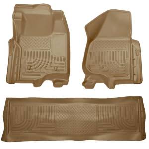 Husky Liners - Husky Liners 11-12 Ford SD Crew Cab WeatherBeater Combo Tan Floor Liners (w/o Manual Trans Case) | 98713 - Image 3