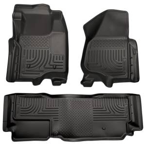 Husky Liners - Husky Liners 11-12 Ford SD Super Cab WeatherBeater Combo Black Floor Liners (w/o Manual Trans Case) | 98721 - Image 2