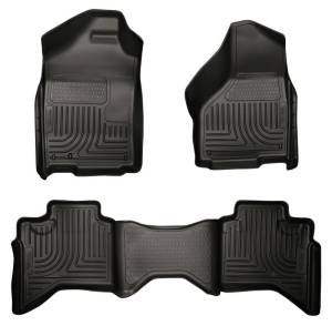 Husky Liners 09-12 Dodge Ram 1500 Quad Cab WeatherBeater Black Front & Second Seat Floor Liner | 99011