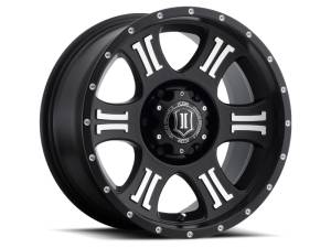 ICON Shield 17x8.5 5x5 0mm Offset 4.75in BS 71.5mm Bore Satin Black/Machined Wheel | 1017857347MB