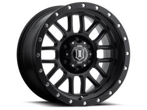 ICON Alpha 17x8.5 6x135 6mm Offset 5in BS 87.1mm Bore Satin Black Wheel | 1217856350SB