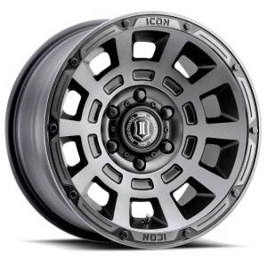ICON Thrust 17x8.5 6x5.5 25mm Offset 5.75in BS 95.1mm Bore Smoked Satin Black Wheel | 2817859057SSBT
