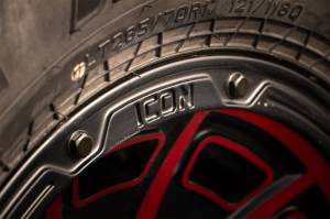 ICON Victory 17x8.5 5x4.5 0mm Offset 4.75in BS Satin Black w/Red Tint Wheel | 3017856547SBRT - Image 6