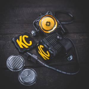 KC Hilites - KC HiLiTES FLEX ERA 1 Single Light Cover ONLY (Black/Yellow KC Logo) | 5328 - Image 3