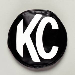 KC Hilites - KC HiLiTES 8in. Round Soft Cover (Pair) - Black w/White KC Logo | 5800 - Image 2