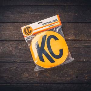KC Hilites - KC HiLiTES Retro 8in Round Yellow Vinyl Light Cover w/ Black KC Logo (Pair) | 5801 - Image 2