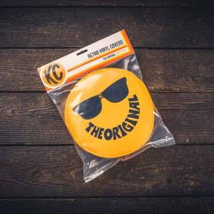 KC Hilites - KC HiLiTES Retro 8in Round Yellow Vinyl Light Cover w/ Black KC The Original Logo (Pair) | 5805 - Image 1