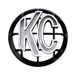 KC Hilites - KC HiLiTES 5in. Round ABS Stone Guard for Apollo Lights (Single) - Black w/White KC Logo | 7217 - Image 2