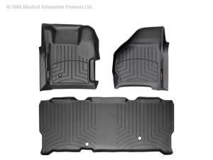 FloorMat WeatherTech 99-07 Ford F250/F350/F450/F550 Front and Rear Floorliners - Black | 441251-440023