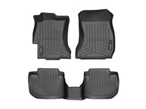 Floor Mat Set FloorMat WeatherTech 12+ Subaru Impreza Front and Rear Floorliners - Black | 44439-1-2