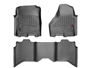Floor Mat Set FloorMat WeatherTech 12+ Dodge Ram 1500 Crew Cab Front and Rear Floorliners - Black | 444781-442163