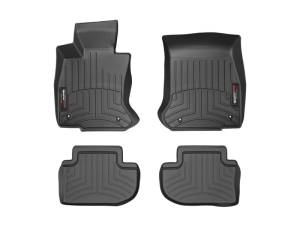 Floor Mat Set FloorMat WeatherTech 12+ BMW 6-Series Front and Rear Floorliners - Black | 445081-443723